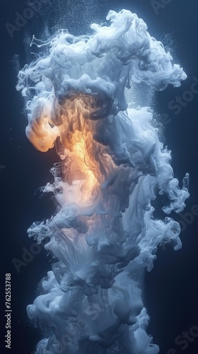 Plumes of Smoke Drifting on Water