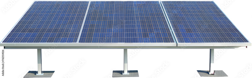 Large blue solar panel, cut out transparent