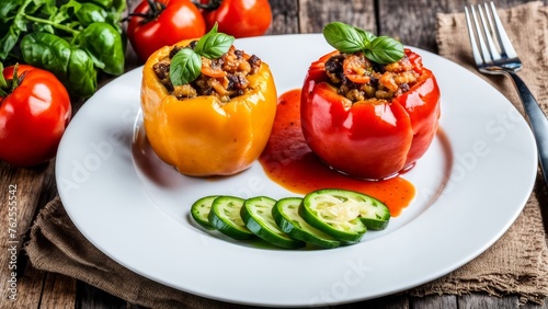 Rocoto Relleno is a Peruvian variety of stuffed peppers