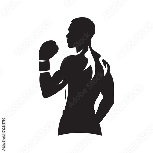 Boxer silhouette: Boxer Vector Capturing the Power, Agility, and Grit of Boxers in Action, boxer black illustration.