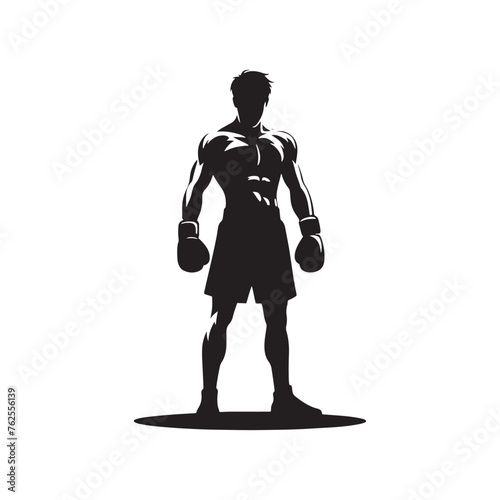 Boxer silhouette: Boxer Vector Capturing the Power, Agility, and Grit of Boxers in Action, boxer black illustration.