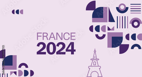Paris 2024 Olympic game. Red wallpaper , summer Olympic in France. Abstract illustration of Olympic game in Paris.