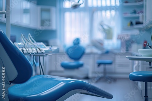 a bluewhite dental practice is in the background photo