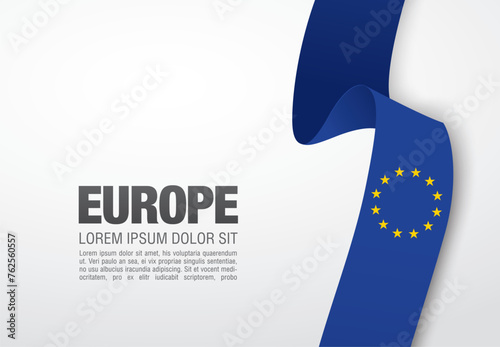 Flag of Europe, vector illustration, card layout design