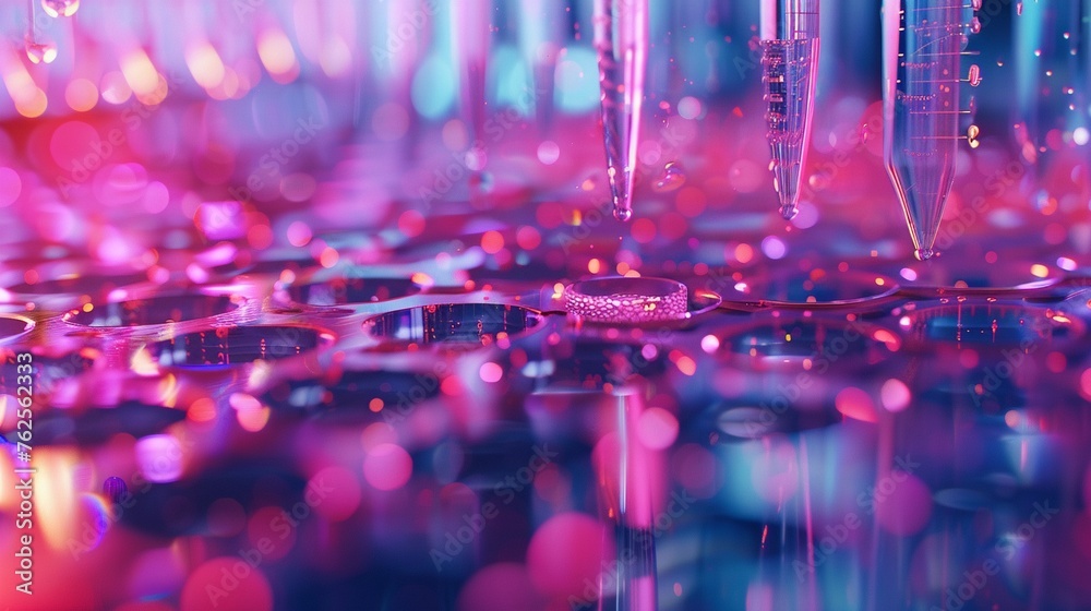 Healthcare innovation, pharmaceutical samples under analysis, close-up on biochemistry Healthcare innovation, pharmaceutical samples under analysis, close-up on biochemistry