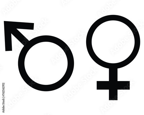 Unisex Icon Designed in a Line Style, Gender icon vector design. Male, female sign of gender equality icon vector. Vector illustration, Male and female symbols on a white background 19