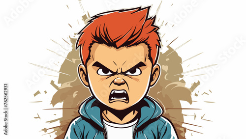 Furious Boy Tantrum Vector