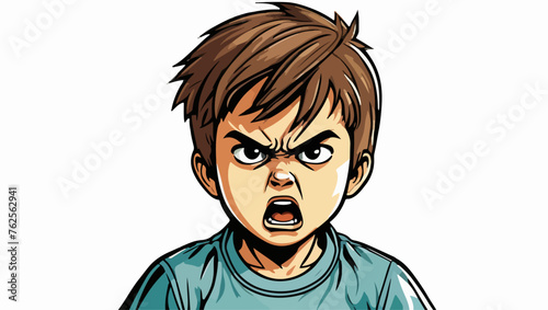 Angry Child Vector Illustration
