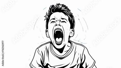 Angry Kid Shouting Graphic Design