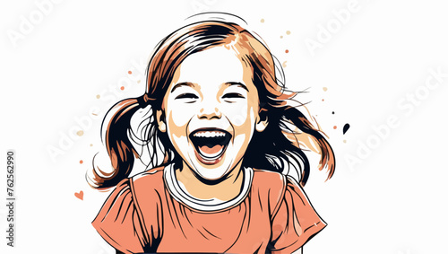 Cheerful Girl Laughing Graphic