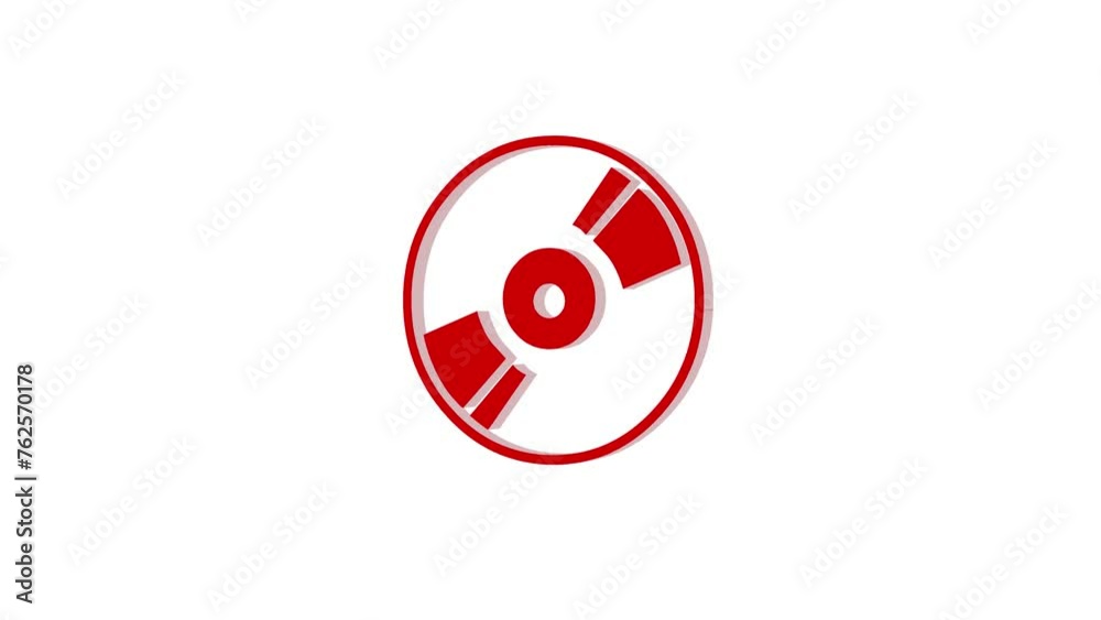 3d optical disc logo icon loopable rotated red color animation white background 3d optical disc logo icon loopable rotated red color animation white background