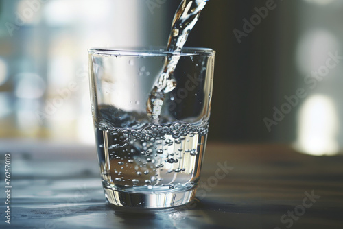 verre rempli d'eau minérale fraiche