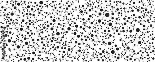 Fun black circles doodle seamless pattern. Creative minimalist style art background for children or trendy design with polka dot. Simple childish party backdrop.