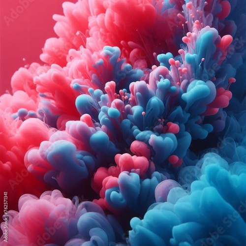  Abstract Close-Up of Pink & Blue Ink in Water (Evokes a dreamlike quality)