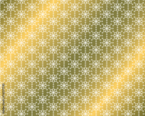 seamless pattern with stars, set of snowflakes , white Arabic pattern with golden gradients back ground, wall paper Arabic design, geometric design, seamless pattern