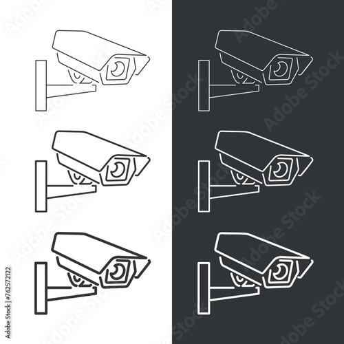 Video surveillance sign. Video camera icon. Symbol of surveillance, security, safety or video recording.