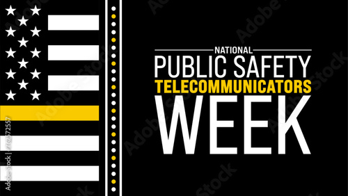 Public Safety Telecommunicators Week or Thank you dispatchers concept background design template. photo