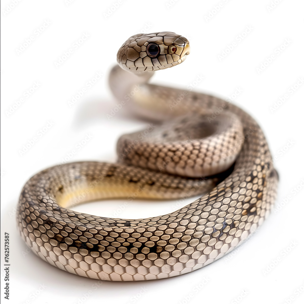 Captivating Close-Up of a Serpent on a White Background Captivating Close-Up of a Serpent on a White Background