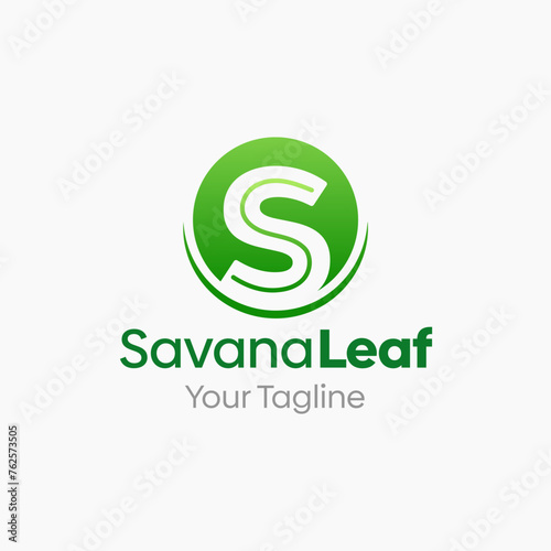 Savana Leaf Logo Design Template: Merging Letter S with Nature Symbol. This modern alphabet-inspired logotype is perfect for Technology, Business, Organizations, Personal Branding, and more.