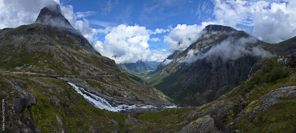 View from the viewing point Trollstigen, More og Romsdal county, Norway, Europe
