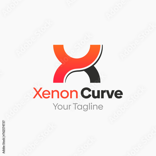 Xenon Curve Logo Design Template: Merging Letter X with Wings Symbol. This modern alphabet-inspired logotype is perfect for Technology, Business, Organizations, Personal Branding, and more.