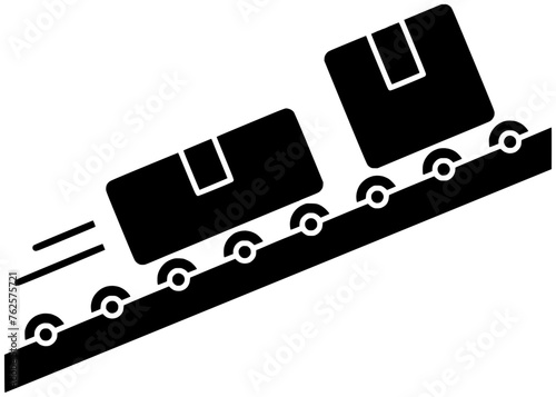 conveyor illustration industry silhouette manufacturing logo machine icon factory outline industrial production transport logistics warehouse technology supply delivery belt shape distribution