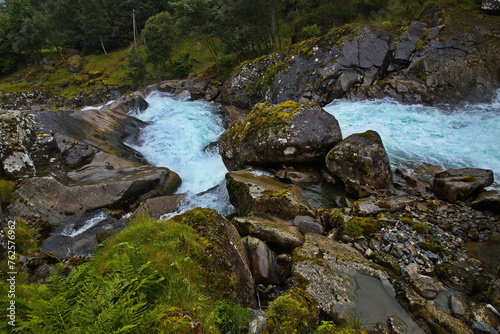 Waterfall Storfossen at Geiranger  More og Romsdal county  Norway  Europe 