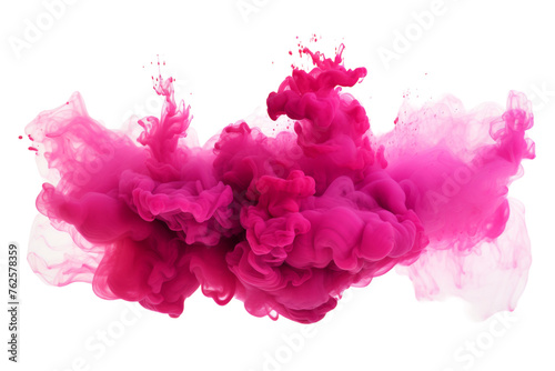 Dynamic Magenta Paint Burst Isolated on Transparent Background PNG format