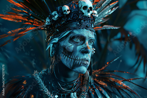 Fantasy  horror woman  witch  evil makeup  face  Art  scary  african  spell  skull  voodoo people  shaman  traditional 
