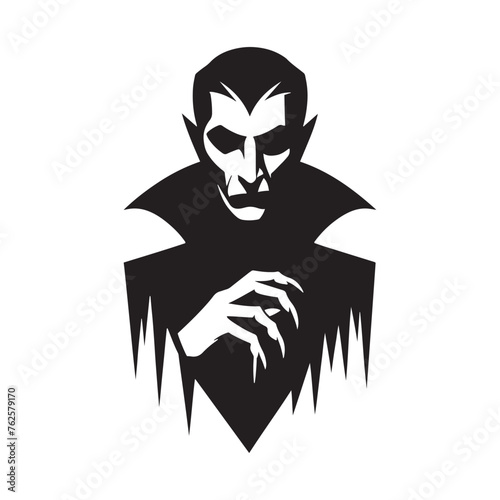 Dracula silhouette: Dracula Vector Silhouette Embodying the Mystery and Allure of Count , dracula black illustration
