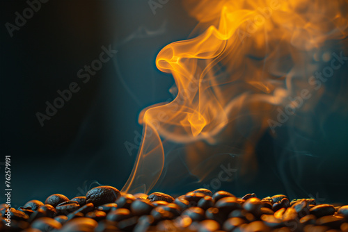 Strange golden smoke taking away from coffee seed