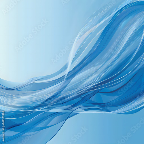 Blue Wave Abstraction: A smooth, flowing illustration featuring abstract blue waves, creating a mesmerizing backdrop with a hint of light and motion