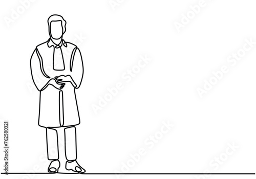 Man wearing toga in One continuous line drawing style