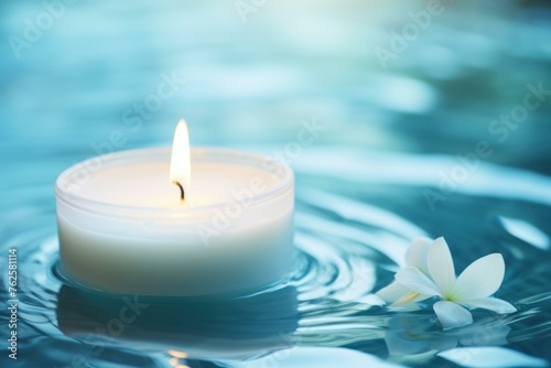 Spa white candle water. Small and flavored luminary pacified burnings. Generate AI