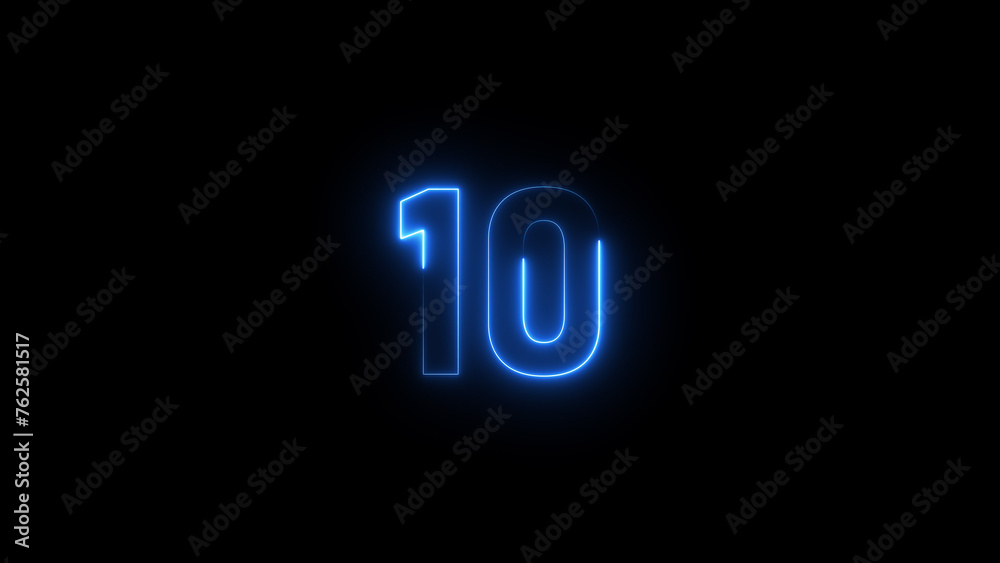 Neon business 10 number background illustration. Neon business 10 number background illustration.