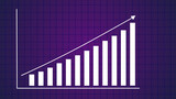 Business graph chart with upward trend on grid line background illustration.