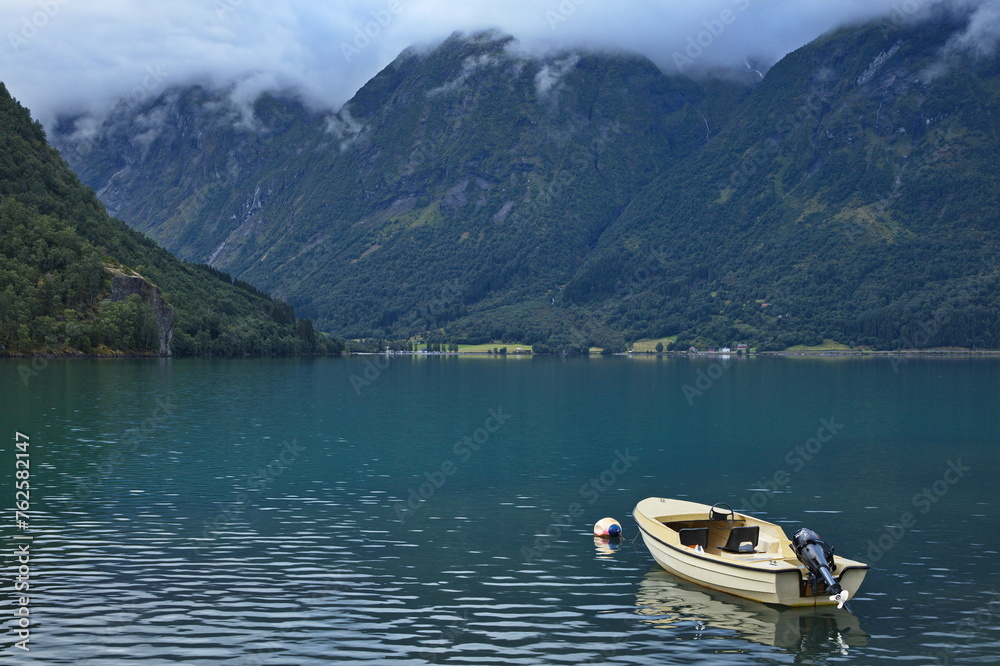 Lake Oppstrynsvatnet at Hjelle, Norway, Europe
