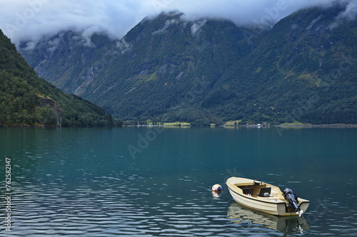 Lake Oppstrynsvatnet at Hjelle, Norway, Europe 