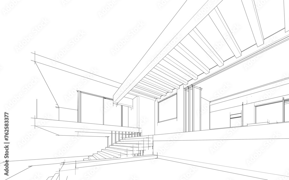 Fototapeta premium architectural drawing of a house