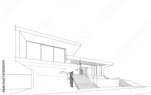 architectural drawing of a house © Olha_And