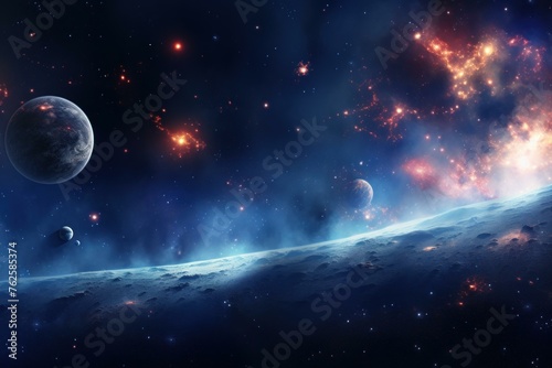 Space wallpaper. Astronaut fiction art. Generate Ai