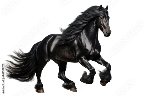 Majestic Black Stallion Power and Grace Isolated on Transparent Background PNG format © Artimas 