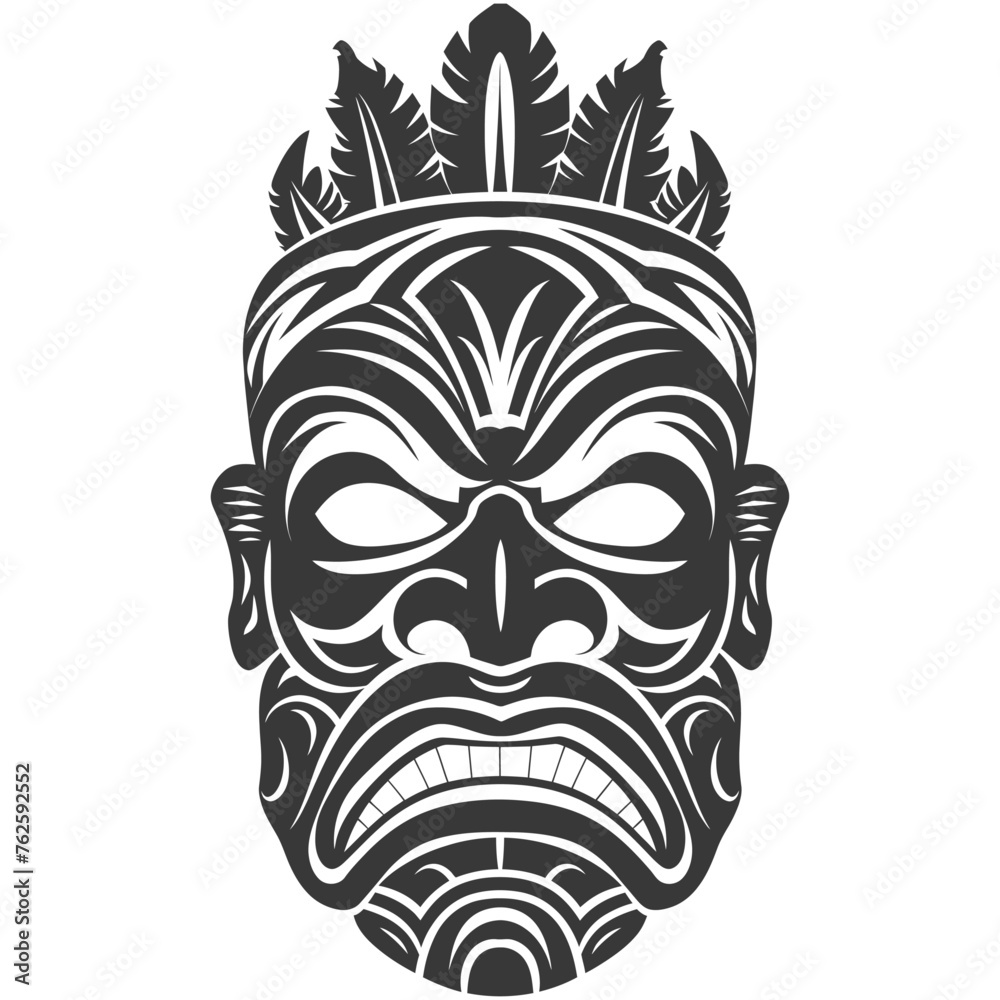 Silhouette Hawaiian Mask black color only Silhouette Hawaiian Mask black color only