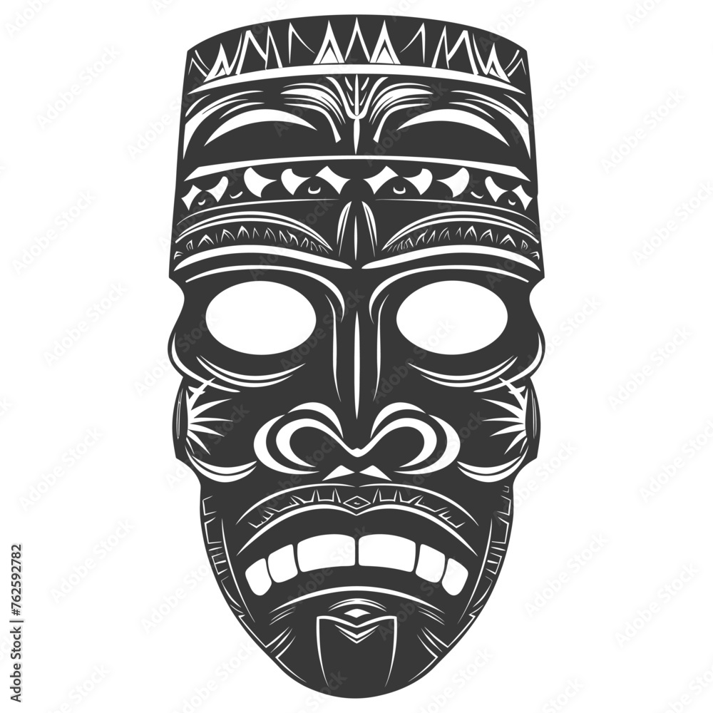 Silhouette Hawaiian Mask black color only