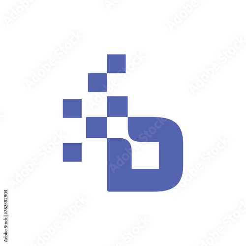 letter D digital Technology Logo Vector