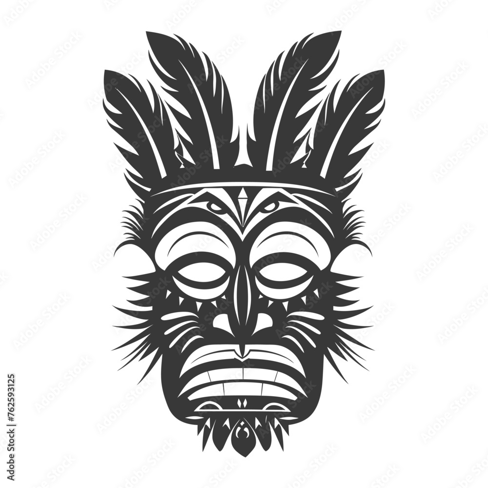 Fototapeta premium Silhouette Hawaiian Mask black color only