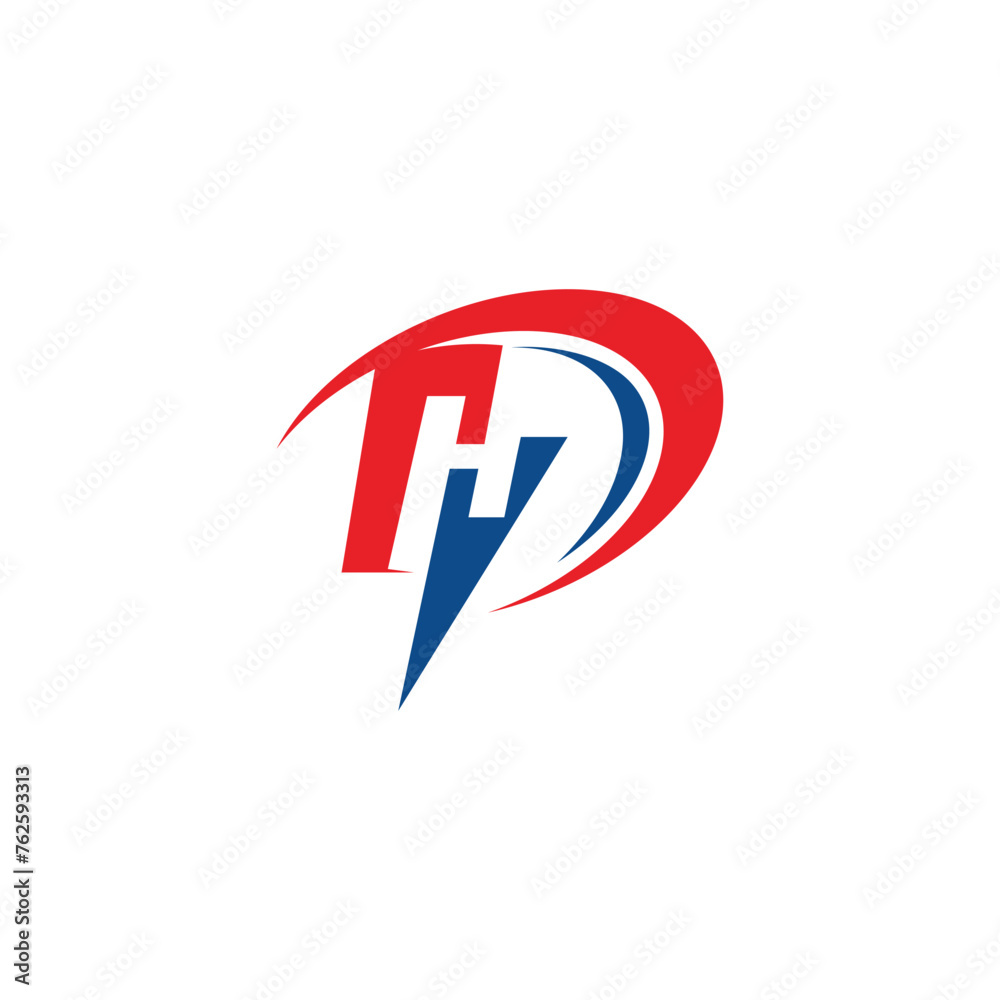 Power Letter P Logo Vector - obrazy, fototapety, plakaty 