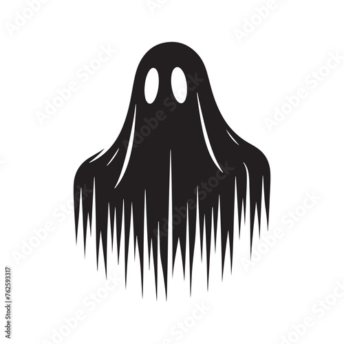 Ghost silhouette: Vector Ghost Silhouettes Hauntingly Capturing Ethereal Forms in Minimalist Design. Ghost black illustration
