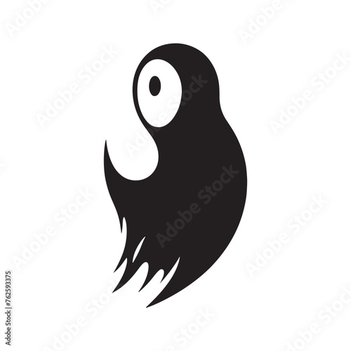 Ghost silhouette: Vector Ghost Silhouettes Hauntingly Capturing Ethereal Forms in Minimalist Design. Ghost black illustration