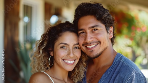 Happy smiling latino couple 